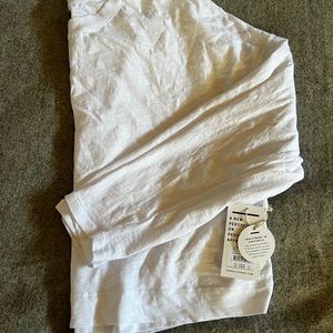 New long sleeve white sundown tee from vuori